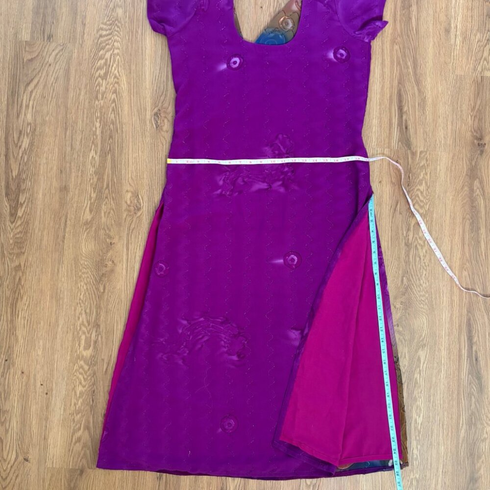 Handmade Tie Dye Embellished Tunic Dress Boho Festival One of a Kind M - Picture 16 of 16